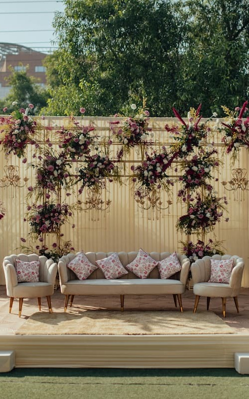 photocall personalizado con flores